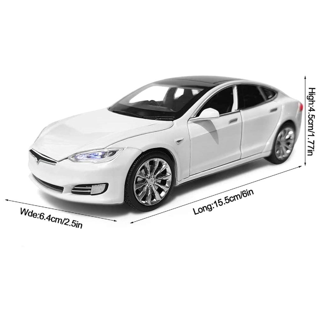 KTRS ENTERPRISE 1/32 For Tesla For Model S For P100D Alloy Die-Cast Model Toy Car 6 Door Sound Light Pull Back Boy Toy Vehicle view 2