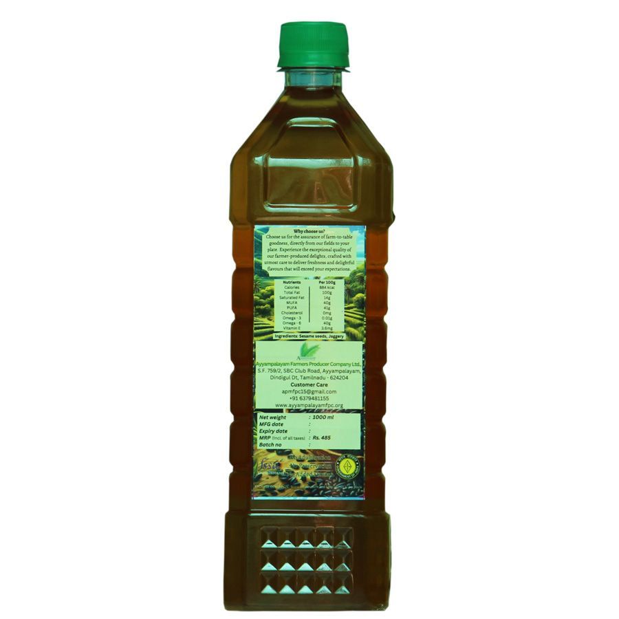 SESAME OIL (GINGELLY OIL) - 1 L - 1 BOTTLE view 2