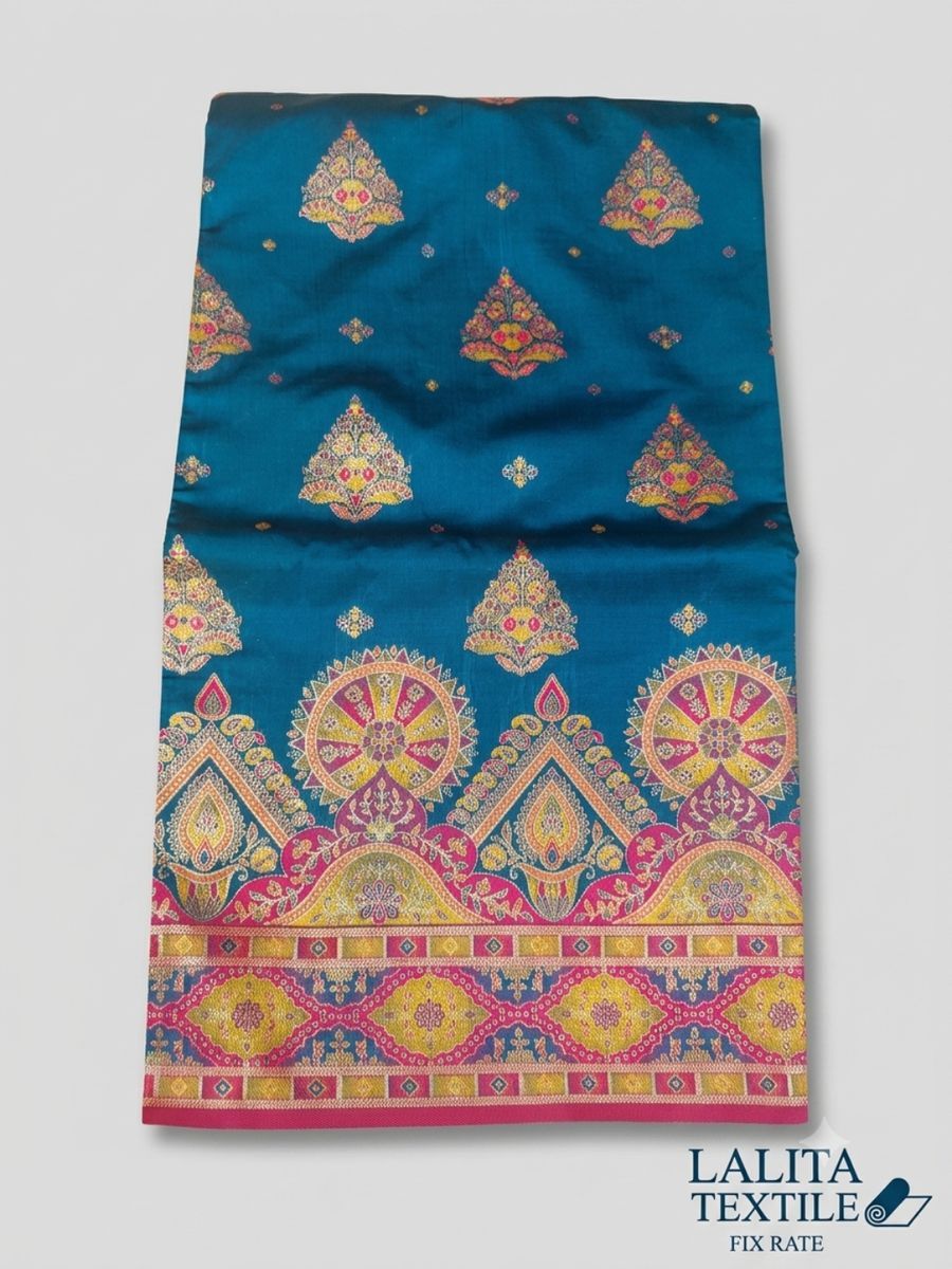 Blue Traditional Silk Saree (Soft Silk) view 2