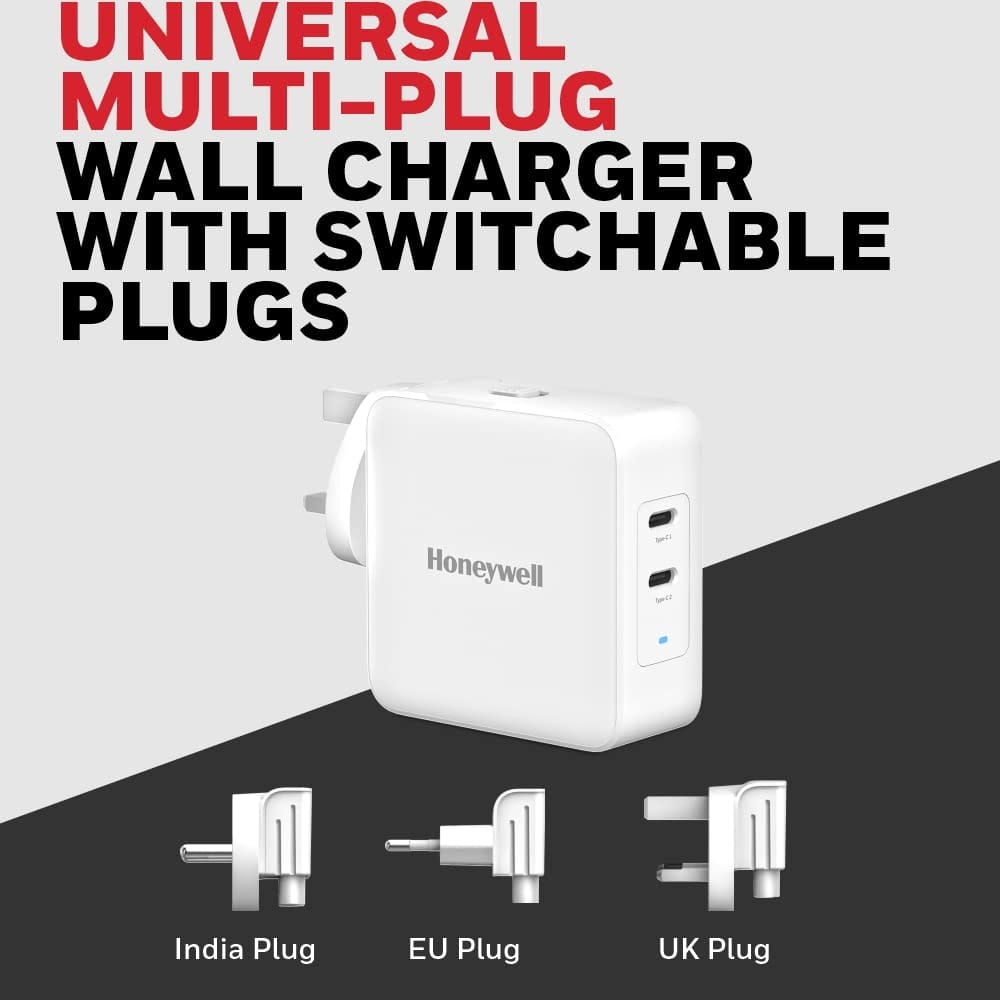 Honeywell Zest Charger GaN 65W, (2xType C) - White view 2