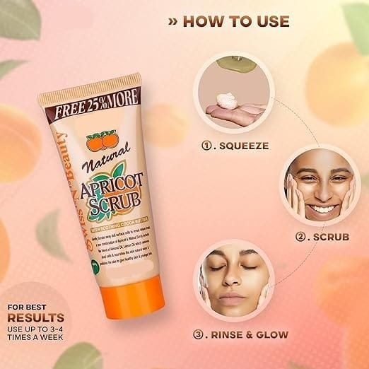 Apricot Face Scrub Instantly Clear And Bright Skin Removes Dead Skin Cells, 2 Pcs Combo Pack (212 Grm Each) view 2