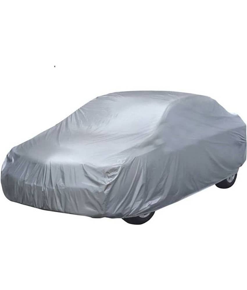 Autoretail Silver Color Dust Proof Car Body Polyster Cover Without Mirror Pocket Polyster For Tata Indigo Cs view 2