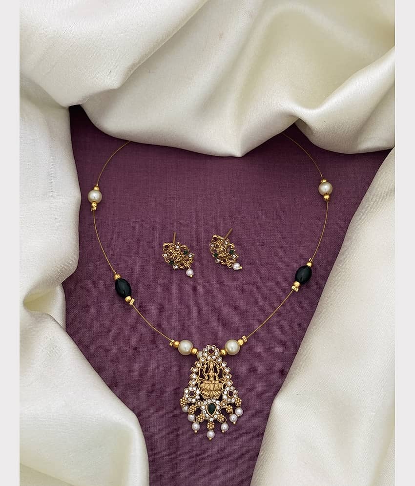 ROFARWORD Gold Brass Necklace Set ( Pack of 1 ) view 2