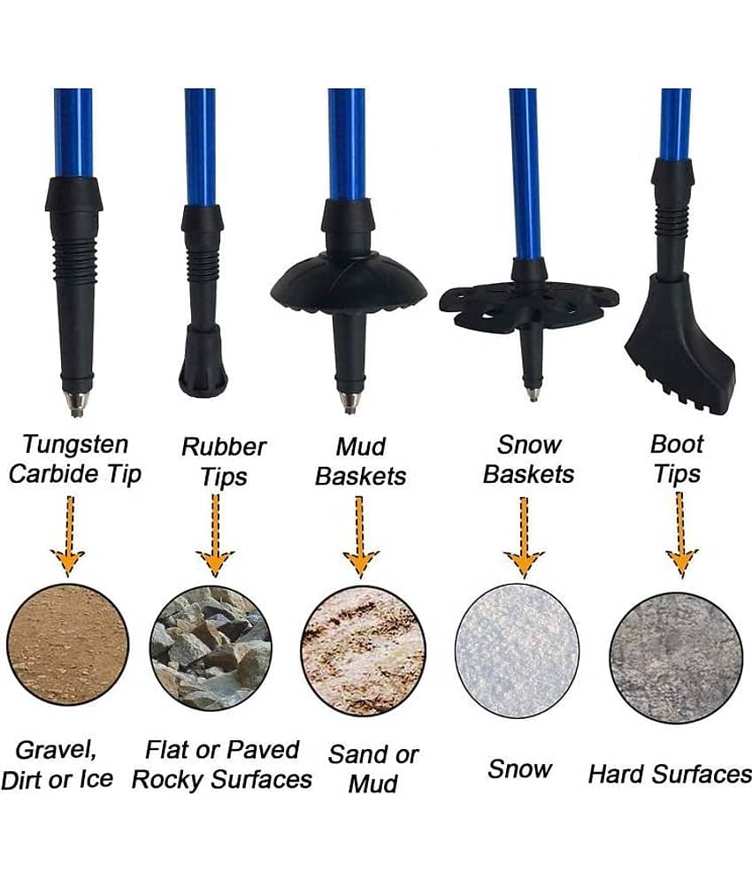 RAMDEV ENTERPRISE Trekking Poles, Collapsible Lightweight Shock-Absorbent Hiking Walking Sticks Adjustable Aluminum Hiking Poles for Women Men Kids (Trekking Poles 1 Pack). view 2
