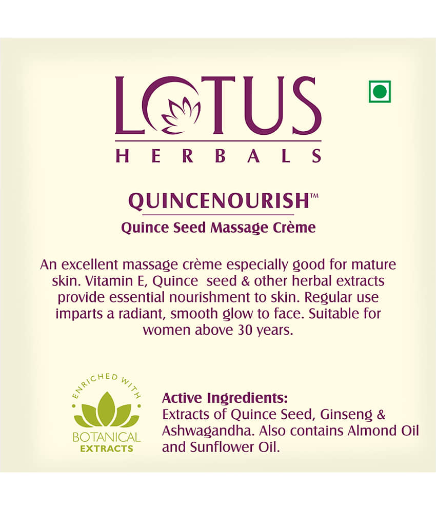 Lotus Herbals Quincenourish Quince Seed Massage Cream , Nourishes Skin , For All Skin Types , 250G view 2