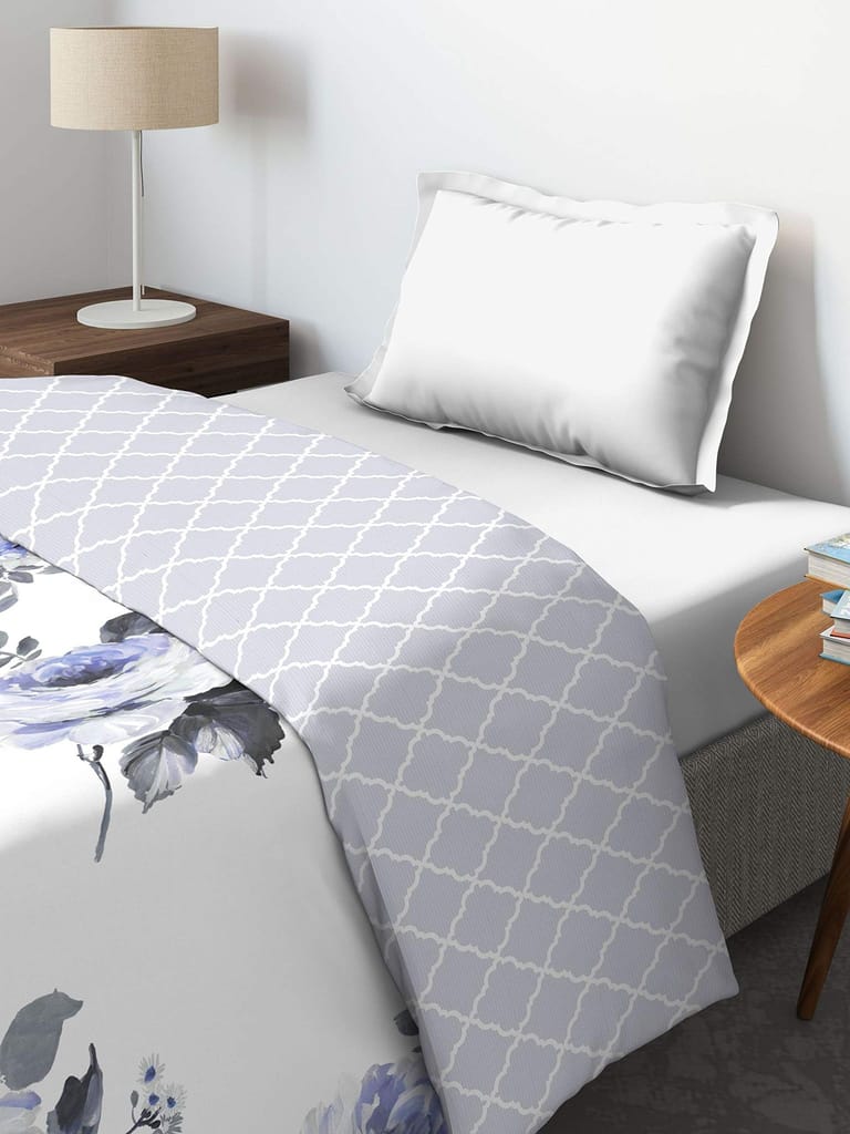 DDECOR - Ultima Collection 100% Cotton Floral Pattern 136TC King Quilt |229 CM X 274 CM| - Purple view 2