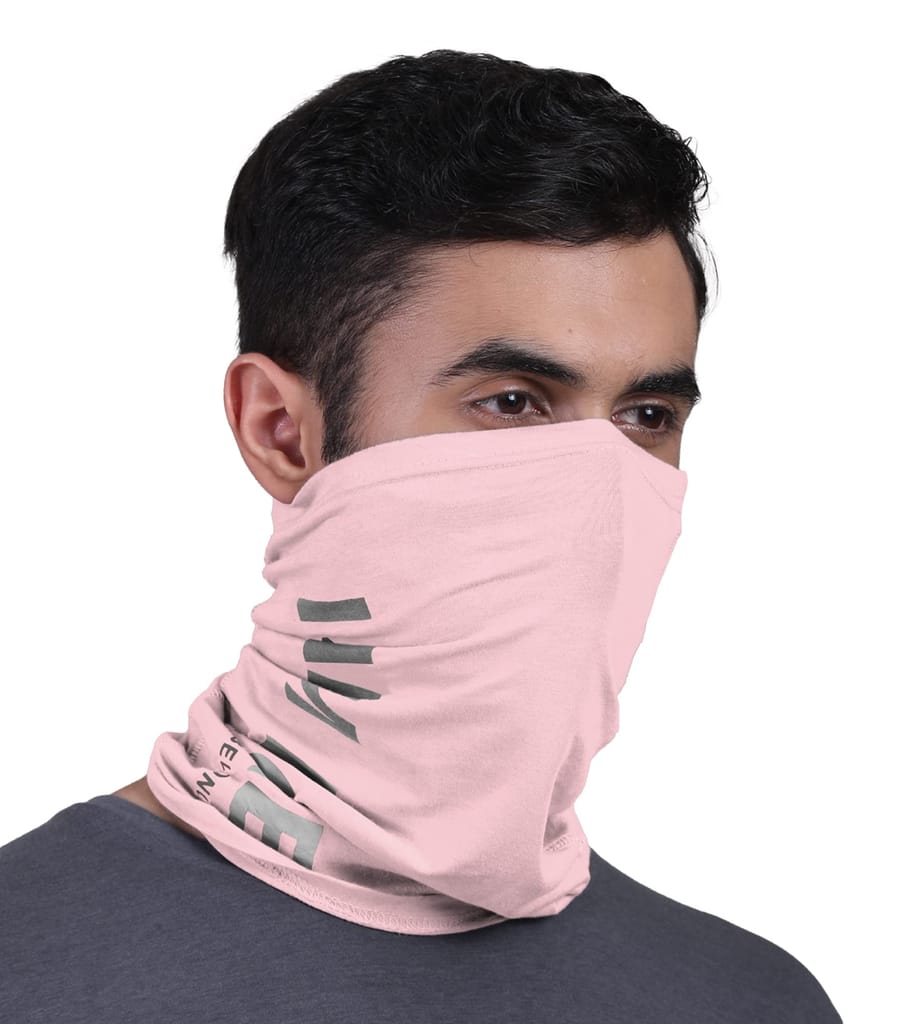 FREECULTR Unisex Bamboo Bandana, Anti Microbial Super Soft & Comfort Fit, Breathable Multipurpose Headband, Face Mask for Dust Protection and Sun - Printed Pack of 2-Charcoal,Pastle Peach view 2