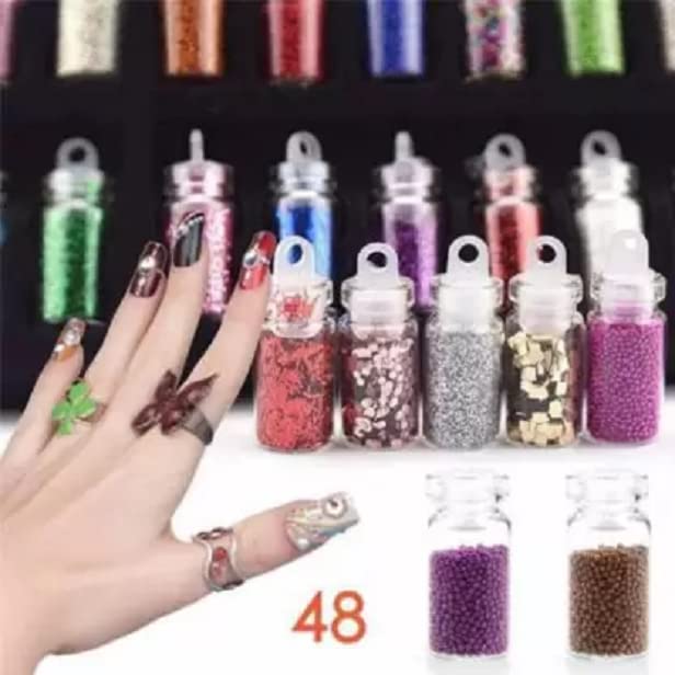 Elecsera Professional Nail Art 3D Nail Art Decoration, Diamonds, Sequins, Glitter (Multicolor) view 2