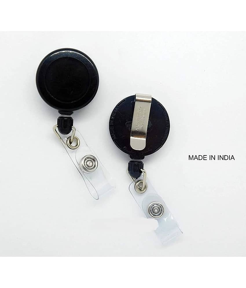 Dey 'S Stationery Store Combo Pack of ID Card Holder with Retractable Reel YOYO (Made in India) (Blue Black) view 2