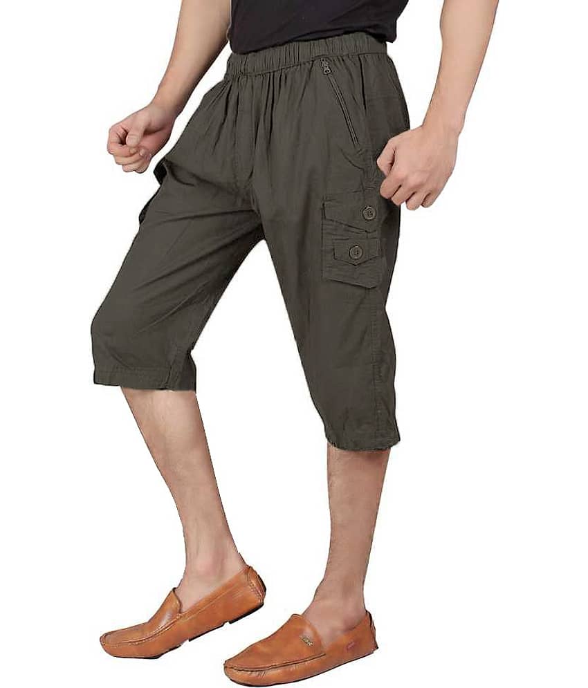 Reoutlook Green Cotton Blend Men's Three-Fourths ( Pack of 1 ) view 2