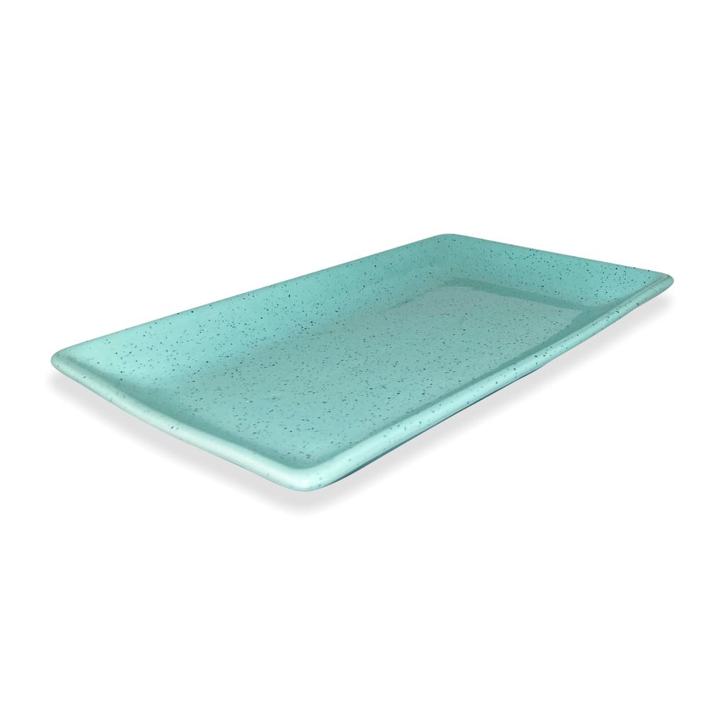Ceramic Dining Studio Collection Aqua Blue Sprinkle Ceramic Designer 11 inches Serving Platter view 2