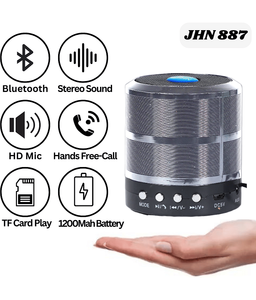 jhn JHN-887 5 W Bluetooth Speaker Bluetooth v5.0 with USB,SD card Slot Playback Time 4 hrs Gold view 2