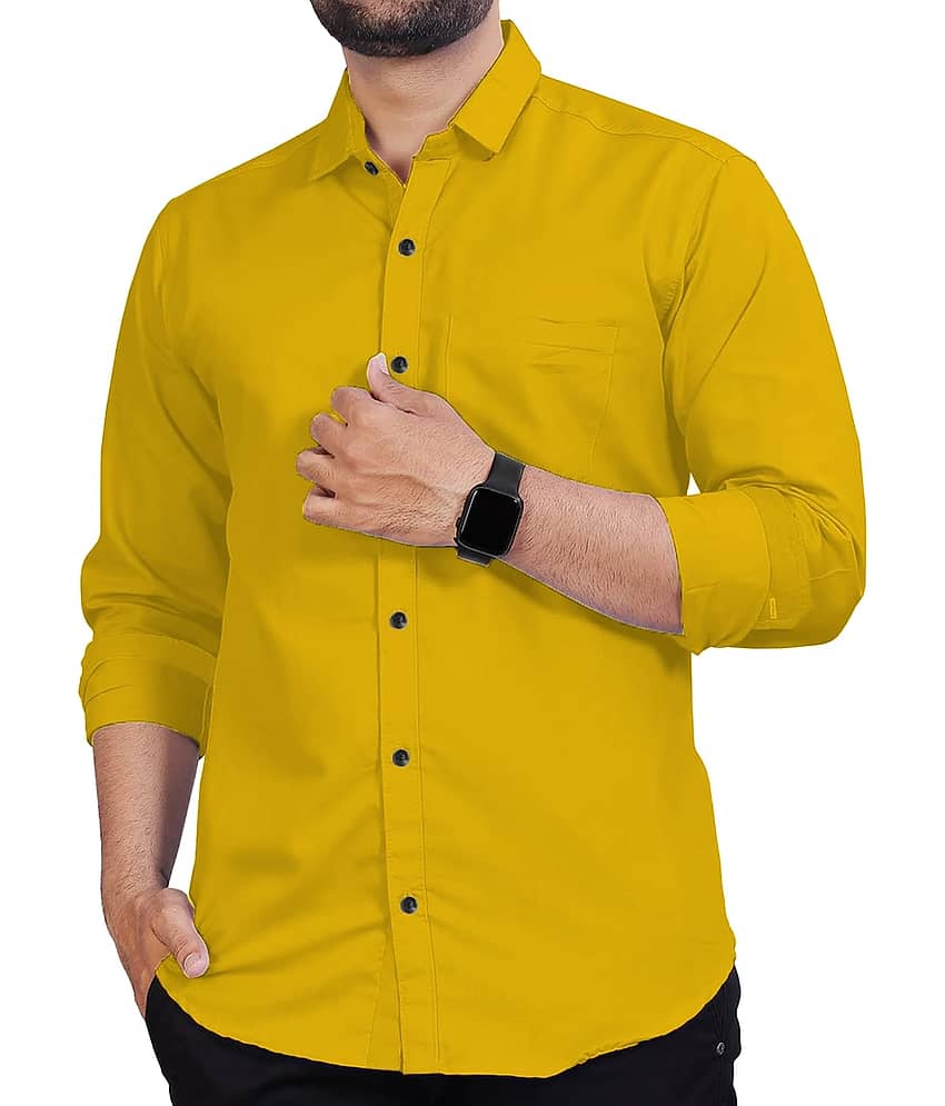 UNI VIBE Cotton Blend Slim Fit Solids Full Sleeves Men's Casual Shirt - Blue ( Pack of 1 ) view 2