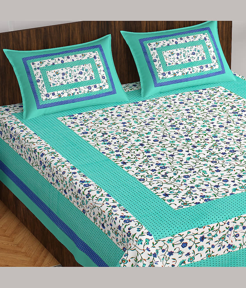 ABHACLOTHO Cotton 1 Double Bedsheet with 2 Pillow Covers ( Multicolor ) view 2