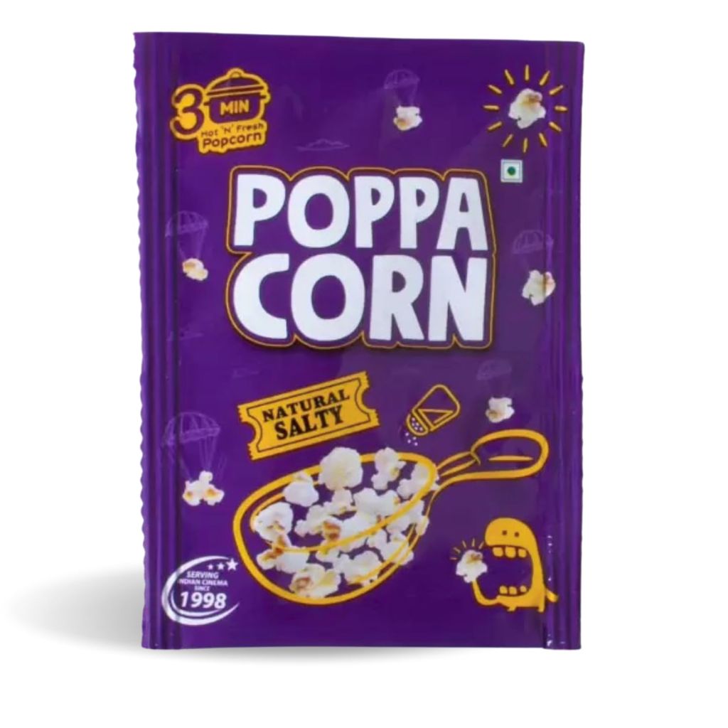 Poppacorn Instant Popcorn 700gms | Imported Raw Maize | Popcorn Kernels 35gx20 pouches | Ready to Cook | High Expansion | Homemade Healthy Snack | Natural Salty Popcorn | Pack of 20 (700g, Natural Salty) view 2
