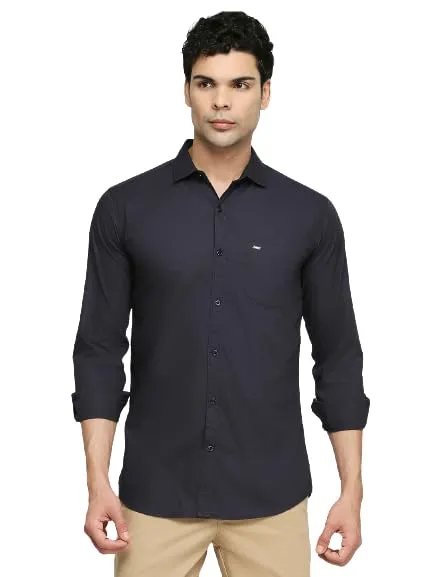 Grandstitch Men's Solid Regular Fit Cotton Casual Shirt with Spread Collar & Full Sleeves
