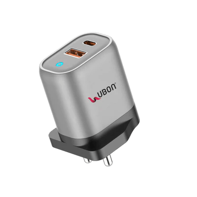 UBON CH-920 65W PD 3.0 Fast Charger with 1 USB and 1 Type C Port Braided Type C Cable, Supports All Charging Protocols view 2