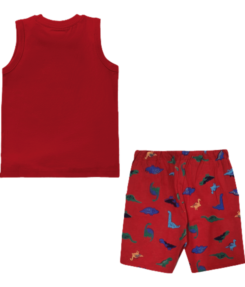 NammaBaby Pack of 1 Boys Cotton T-Shirt & Shorts Set ( Light Grey ) view 2