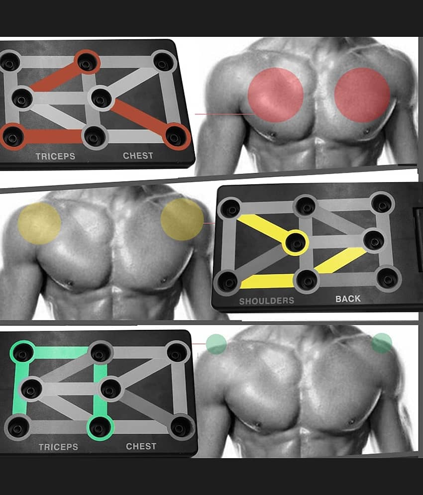 14 in 1 Push Up Bars Stand Board with Strong Grip Handle for Chest Press | Gym & Home Exercise | Strength Training, Dips/Push Up Stand for Men & Women view 2