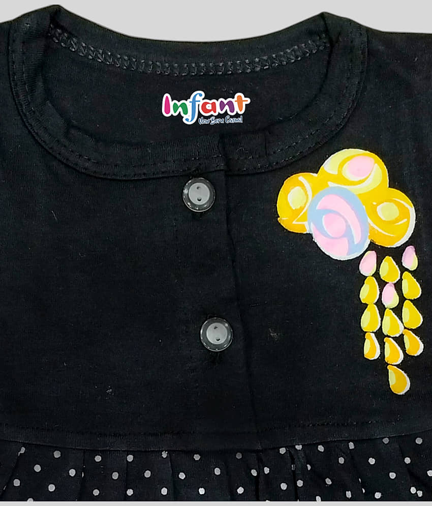 INFANT Pack of 1 Baby Girls Cotton Frock ( Black ) view 2