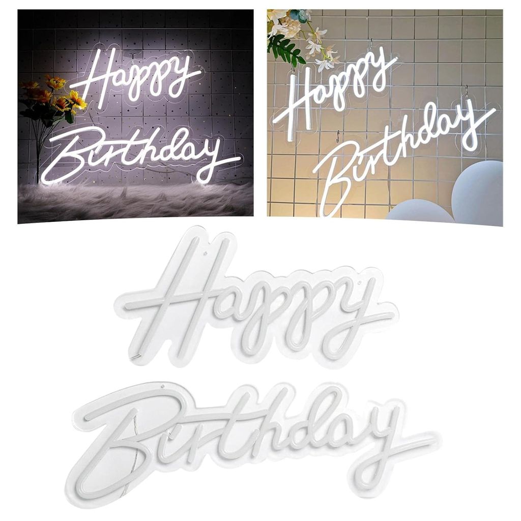 Happy Birthday Neon Sign LED Neon Lamp Birthday Party Wall Art Deco| Home & Garden | Lamps, Lighting & Ceiling Fans 12 X 18 Inch view 2