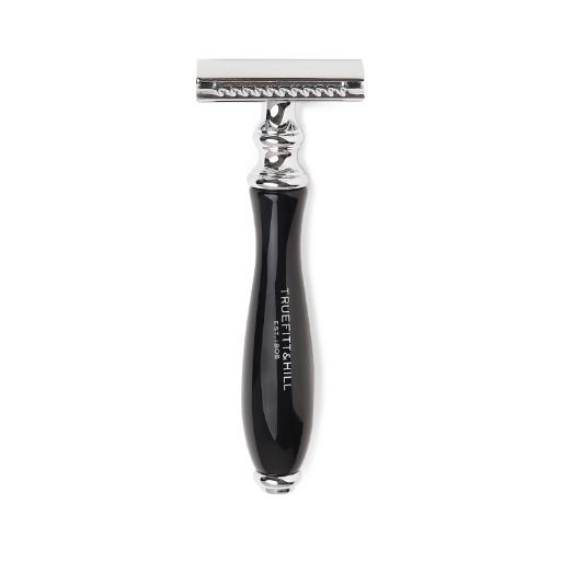 Faux Ebony, DE Safety Razor, Chrome, Wellington 1 Piece