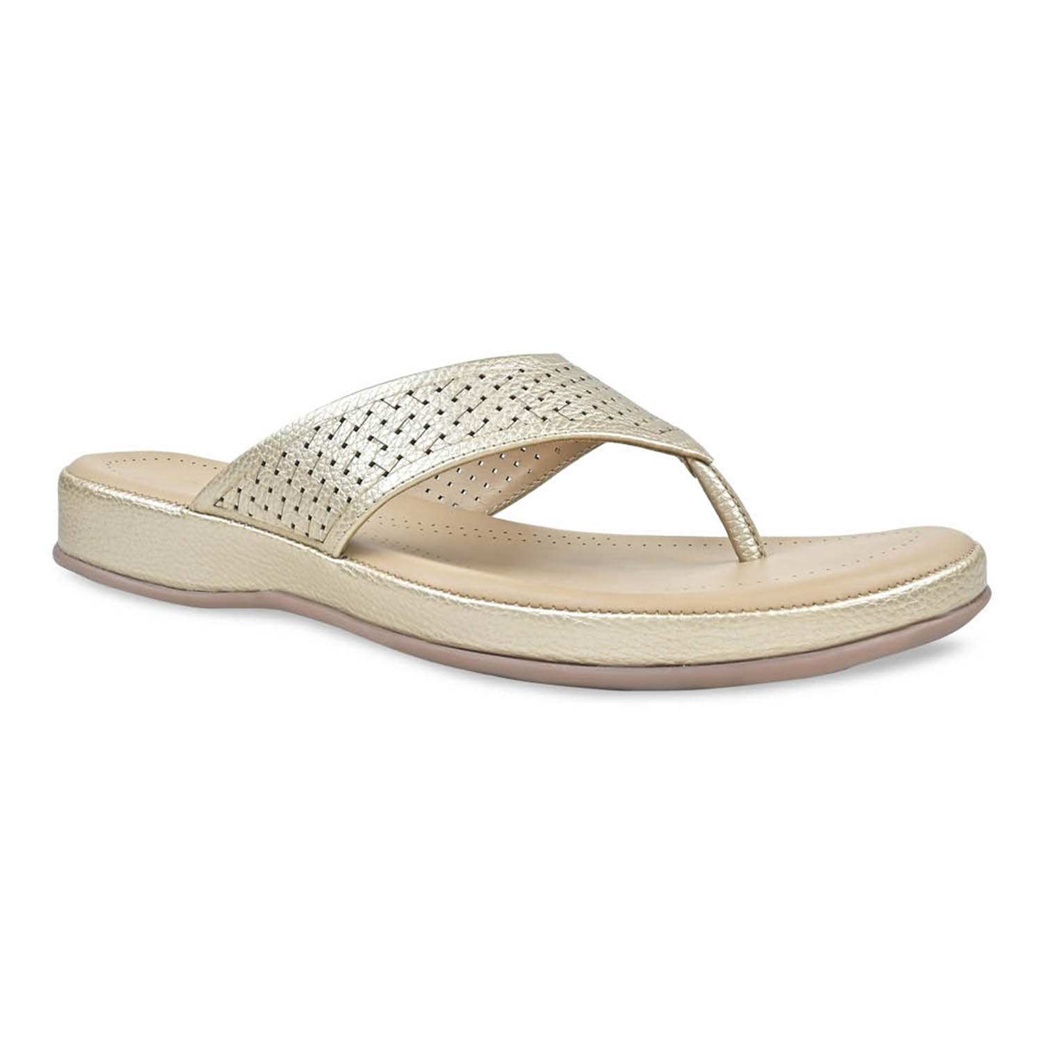 Gold Women Laser Cut Flats view 2