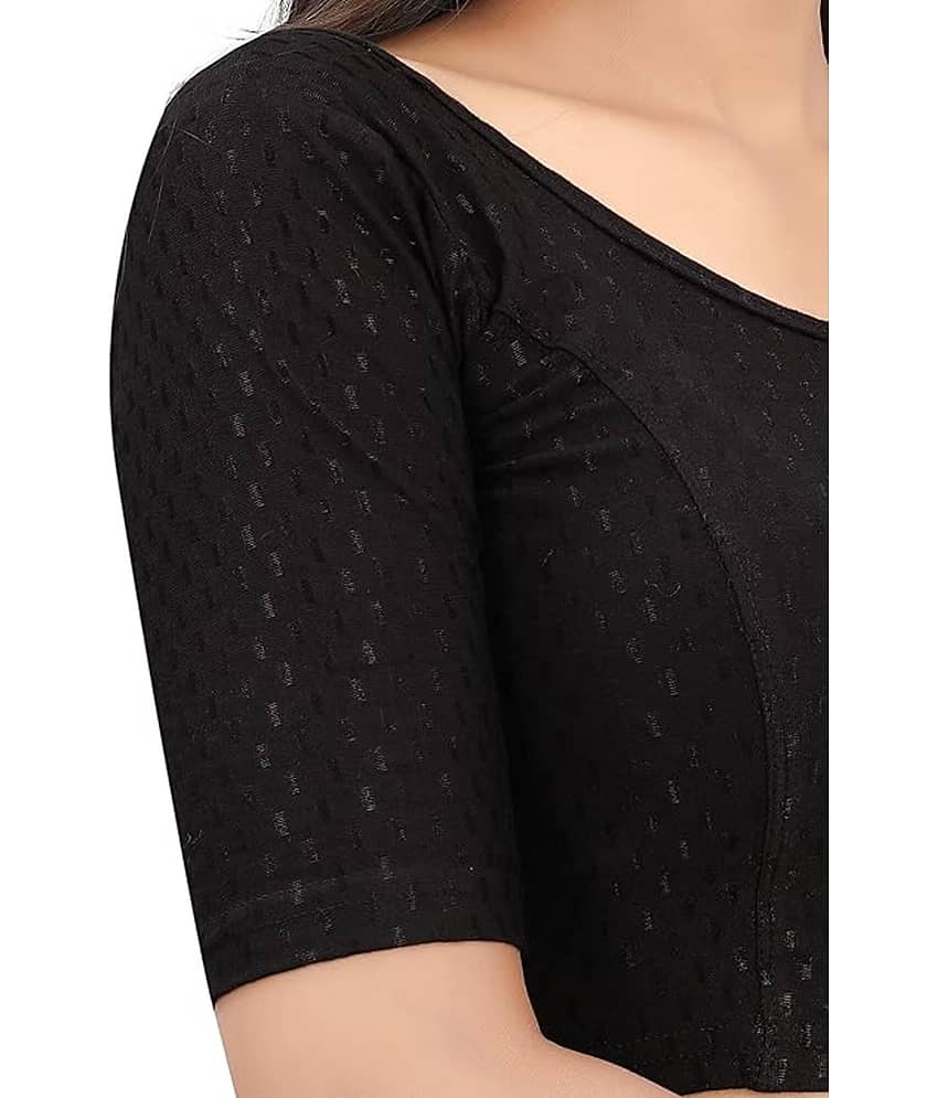RAJA Black Readymade without Pad Net Women's Blouse ( Pack of 1 ) view 2