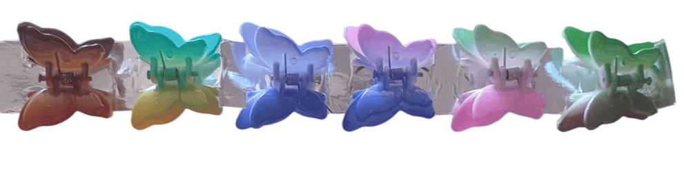 Colorful Butterfly Hair Claw Clips for Women and Girls - Set of 6 view 2