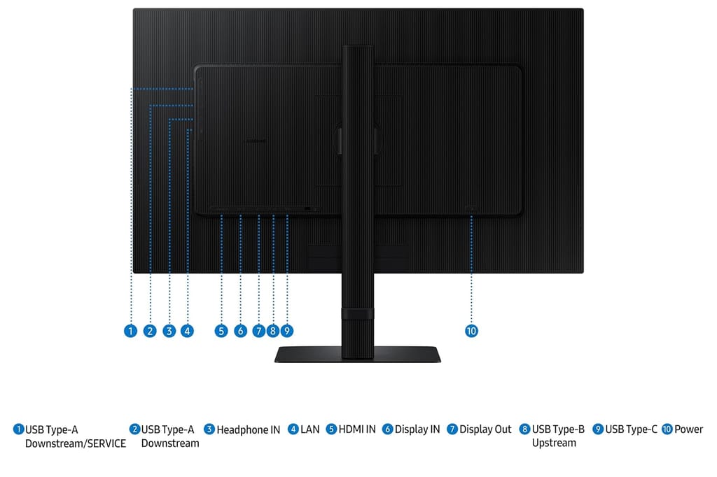 Samsung 27" (68.47cm) 2K ViewFinity S6 Monitor|QHD 2560 x 1440|IPS|100 Hz|350nits|Type-C 90W|LAN Port|KVM Switch|Daisy Chain|PIP|PBP|HDR10|Easy Setup Stand with HAS Pivot|LS27D604UAWXXL|Black view 2