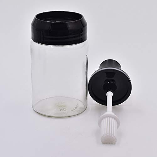 ND BROTHERS Transparent Glass Jar With Brush for Oil Ghee,Honey Dipper Seasoning Bottle Jar 250 ML (Pack Of 2 Brush Jar) view 2