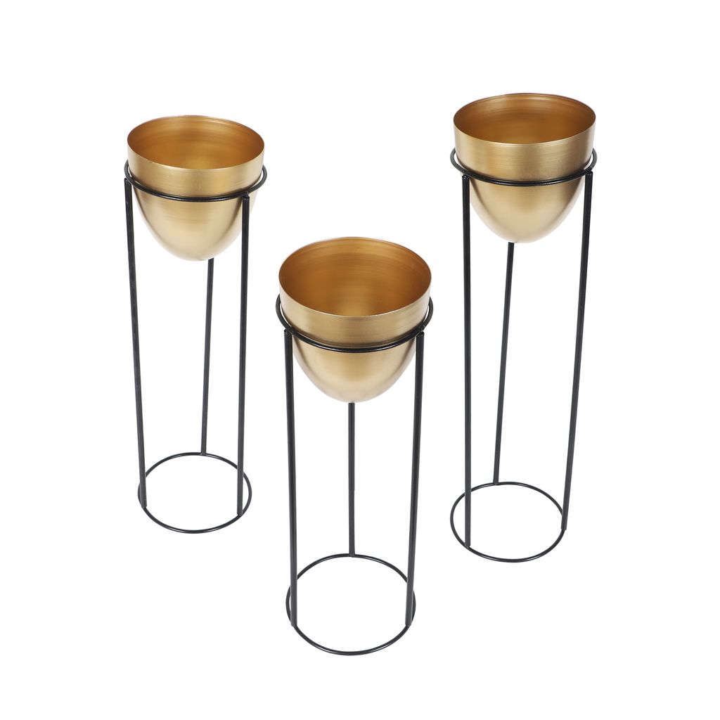 Detachable Revolving Merry Go Round Black & White Planter Stand view 2