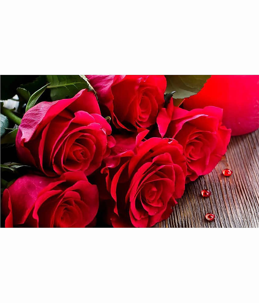 Crosmo PVC Floral Table Mats ( 45 cm x 30 cm ) Pack of 6 - Red view 2