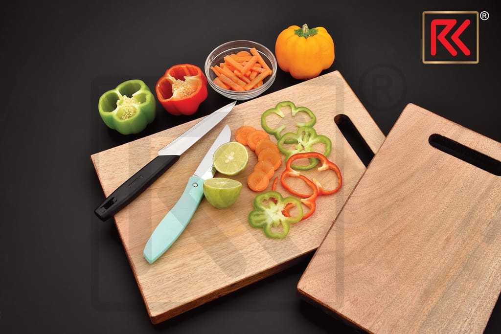 RK Natural Bamboo Wood Chopping Cutting Board - Extra Large 30x19cm | Eco-Friendly, Anti-Microbial, BPA-Free | Perfect for Kitchen Vegetables, Fruits & Cheese view 2