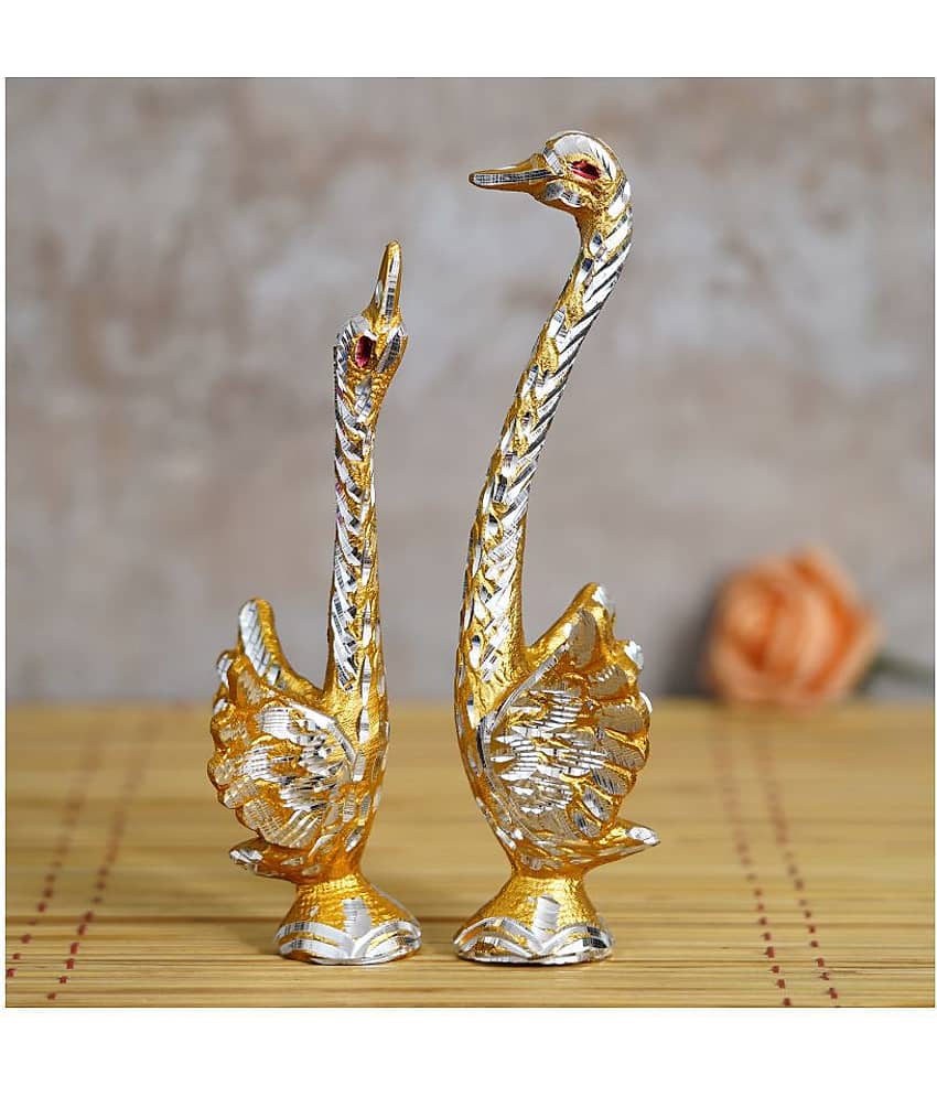 eCraftIndia Dancing Cute Swan Couple Statues Decorative Bird Figurines Showpieces view 2