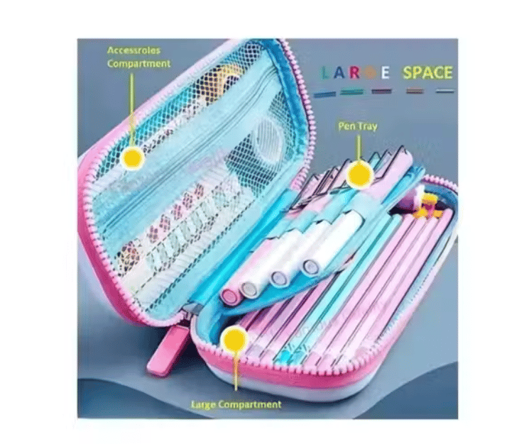 Magic Unicorn School Pouch – Cute Zipper Pencil Case & Stationery Organizer for Kids view 2