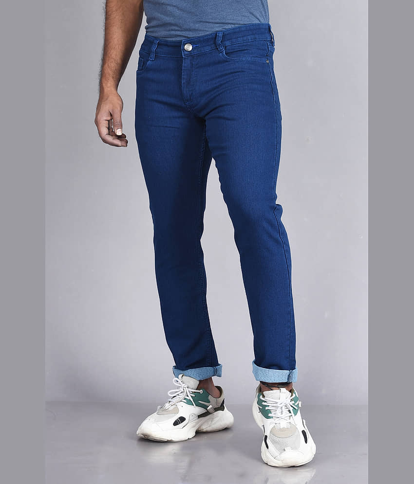 Aflash Slim Fit Cuffed Hem Men's Jeans - Black ( Pack of 1 )