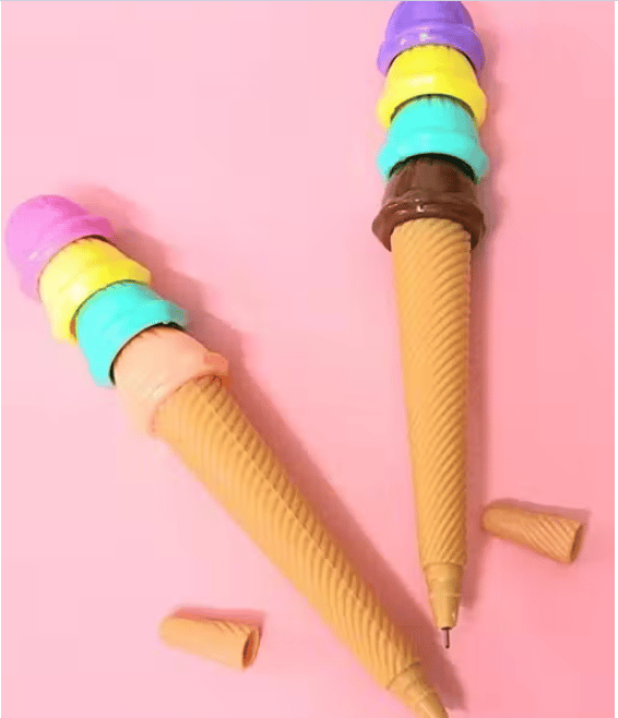 6-Piece Novelty Stationery Combo – Ice Cream Pen, Lipstick Pen, Unicorn Ball Pen, Unicorn Gel Pen, Mermaid Pen & Unicorn Pencil view 2