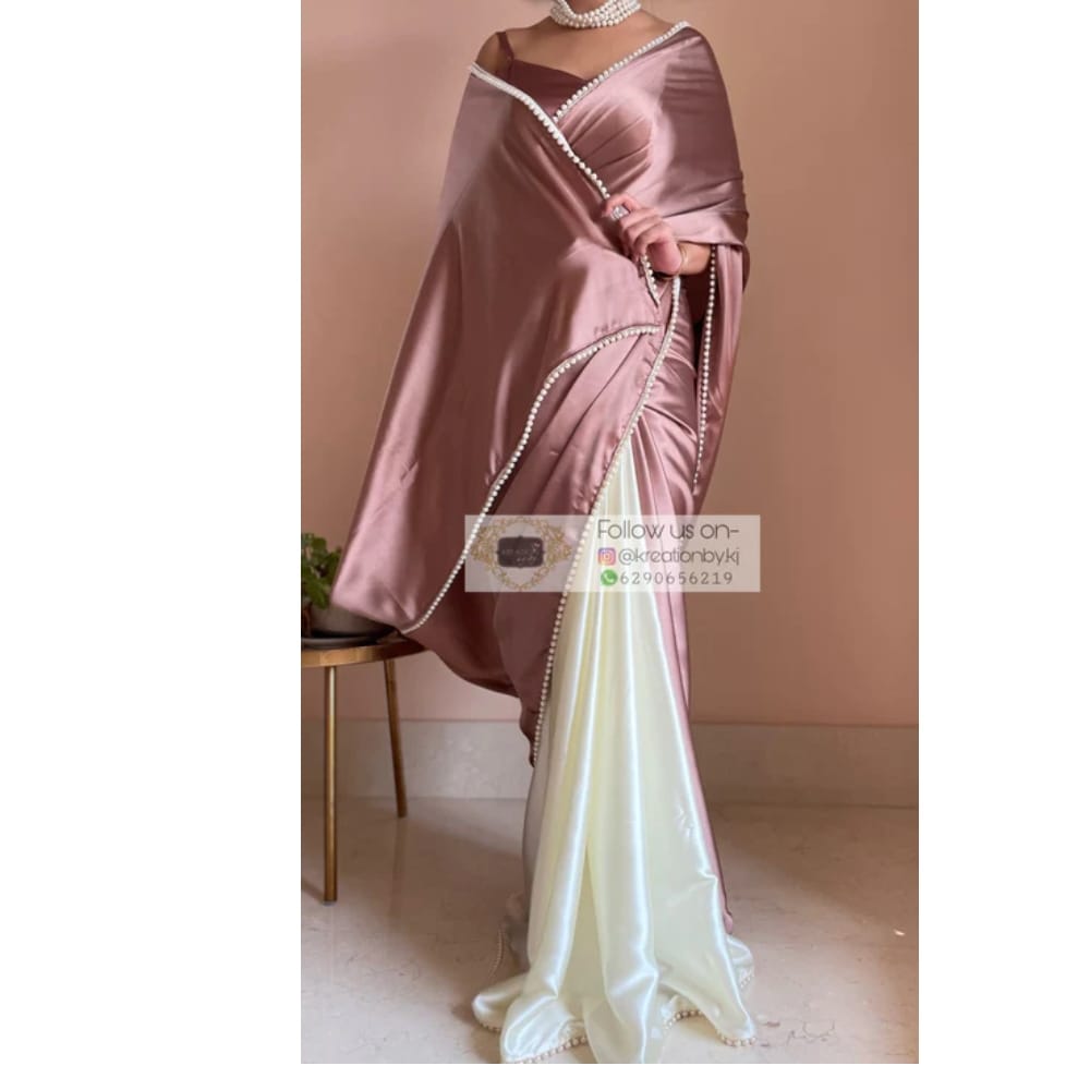 Women's Japan Satin Silk Saree with Digital Print Blouse view 2