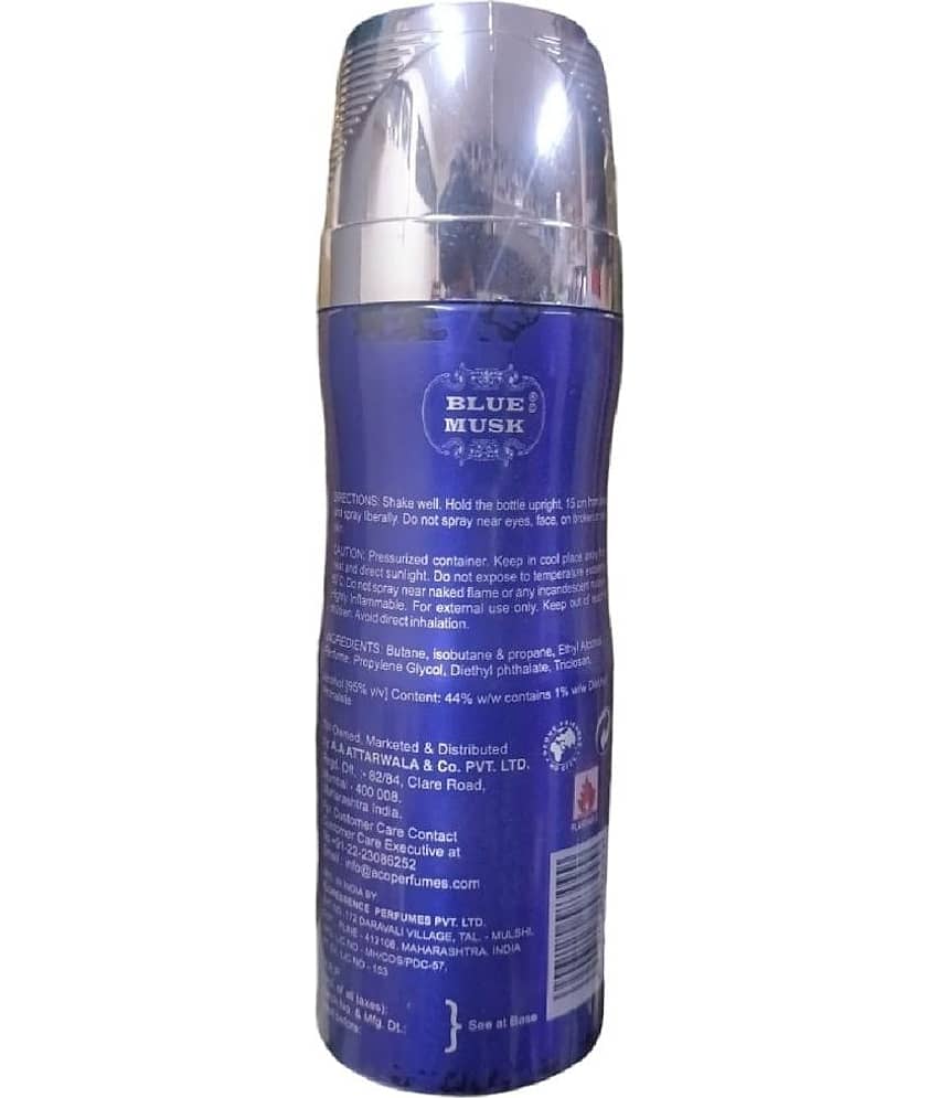 aco perfumes - BLUE MUSK Perfumed Body Spray 200ml Perfume Body Spray for Unisex 200 ml ( Pack of 1 ) view 2
