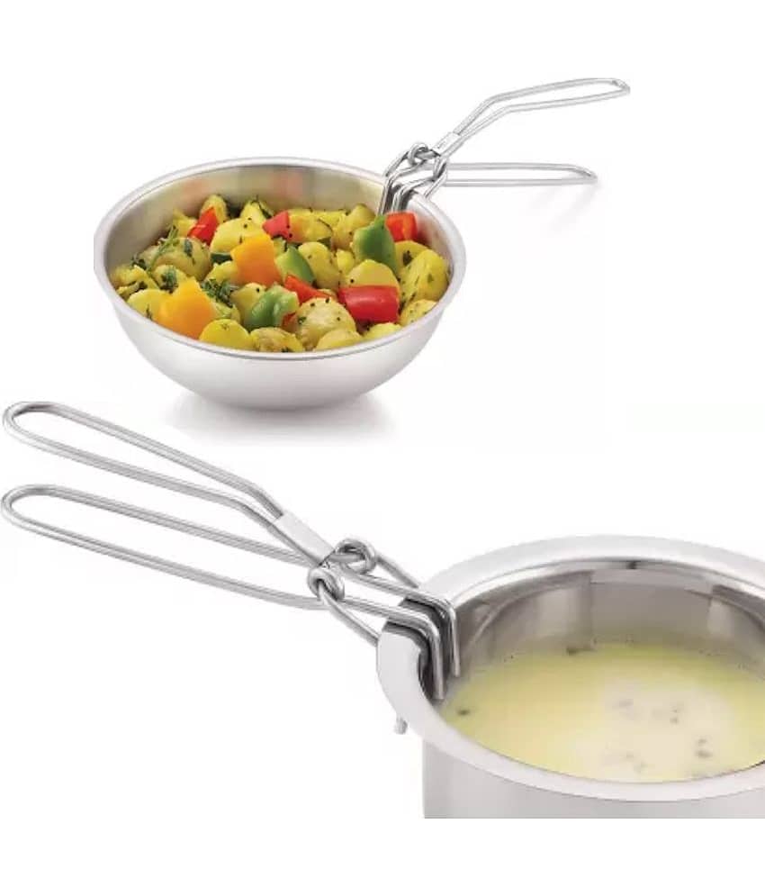 JISUN - Silver Stainless Steel Pakkad+Whisk+Roti Chimta ( Pack 3 ) view 2
