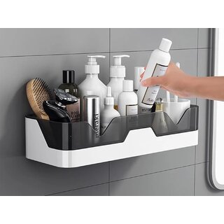 Pack of 1 Self-Adhesive Plastic Bathroom Rack, Bathroom Shelf Organizer, Wall Mounted Shelf, Bathroom Hardware and Acce view 2