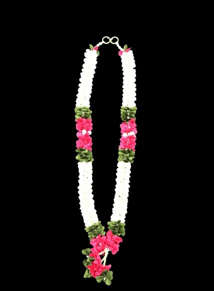 NLR URBAN Artificial White Pink Green Floral Garland for Pooja & Decoration view 2
