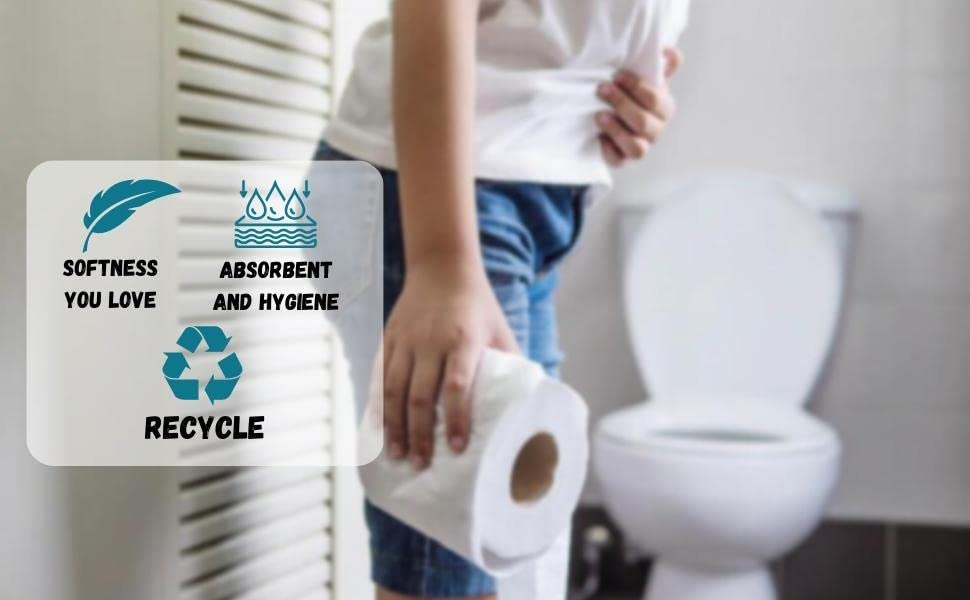 OSSDEN Soft Toilet Tissue Roll Ultra Soft Highly Absorbant 100% Virgin Pulp 2 Ply (PACK OF 10) view 2