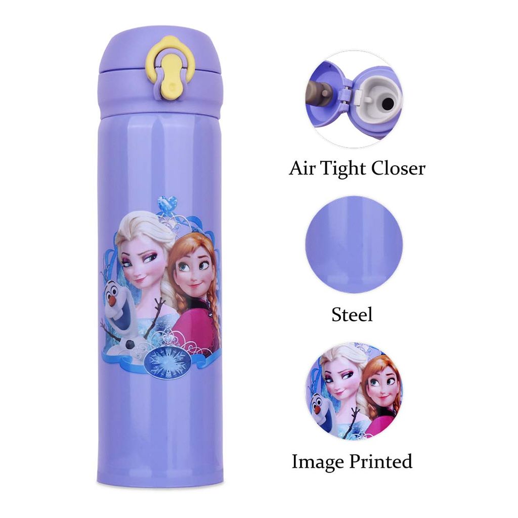 Elsa Water Bottle | Children's Water Bottle (Purple) | Elsa Bottle | Elsa Anna Water Bottle | Disney Elsa Water Bottle | Kids Water Bottle | Stainless Steel Water Bottle | Sipper Water Bottle | Insulated Water Bottle view 2