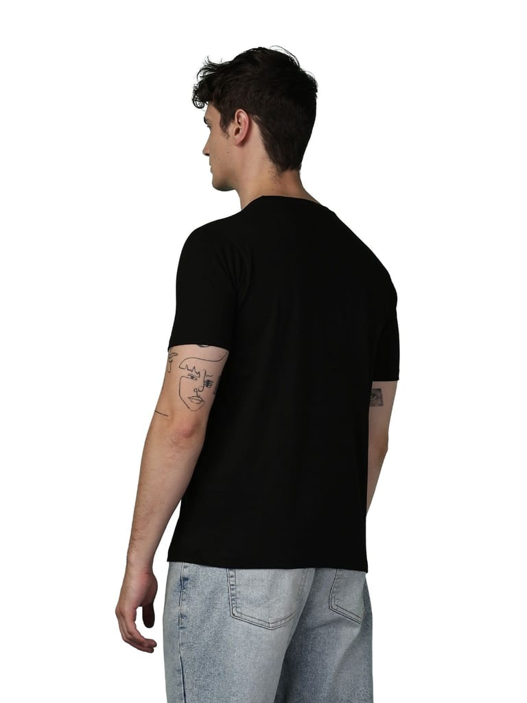 Cotton Black Graphic BIYS T-Shirt view 2