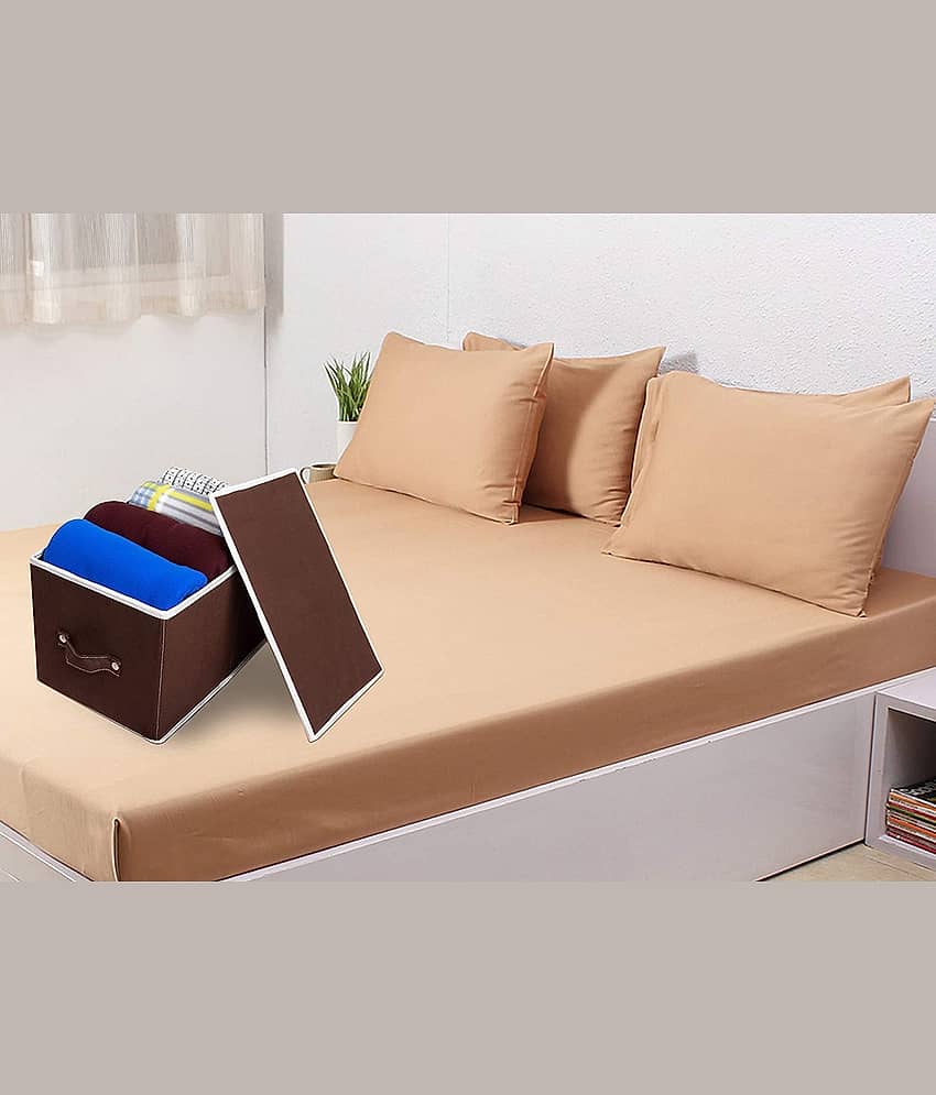 Waji Va Foldable Fabric Storage Box with Lid and Handle Multipurpose Organizer for Clothes Toys Sarees Towels and Books Collapsible Storage Basket for Home Bedroom and Wardrobe view 2