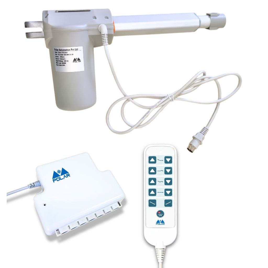 Advanced 5 Function Hospital Bed Actuator System with Patient Remote (Stroke 150 mm | Load 6000 N | Speed 4 mm/s)