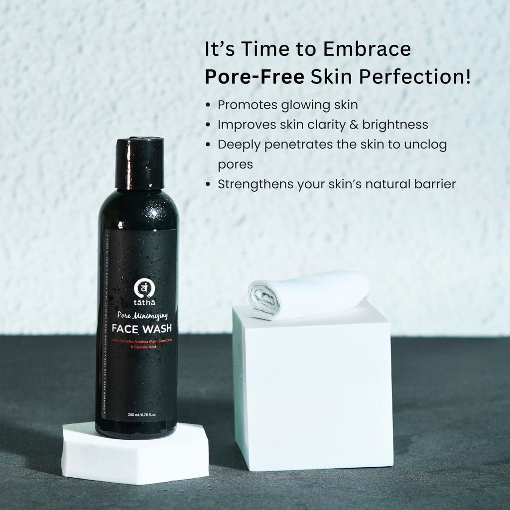 Tatha Pore Minimizing Face Wash | With Glycolic Acid, Niacinamide & plant stem cells | Reduce Pore Formation, Dead Skin & Pigmentation | Sulphate & Paraben Free | For Oily, Acne-Prone & Combination Skin | 200ml view 2