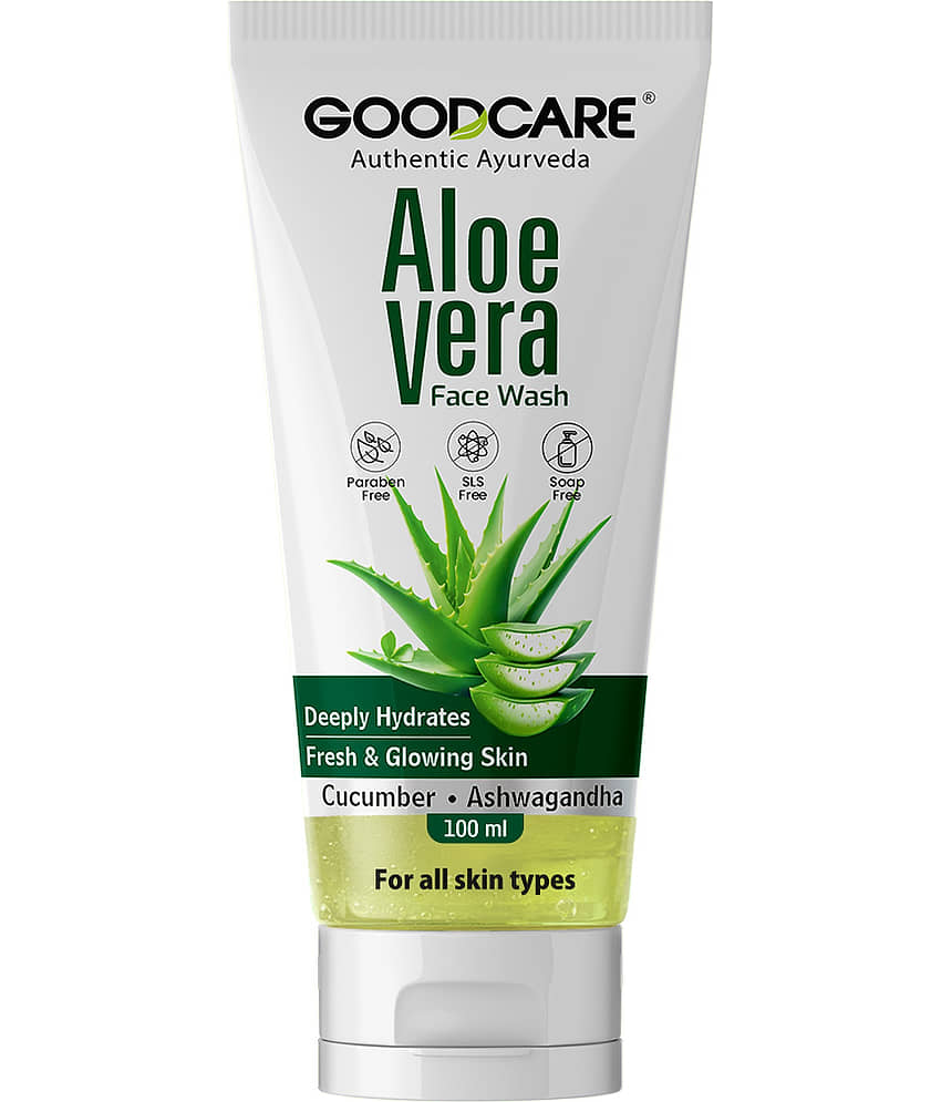 Goodcare Aloe Vera Face Wash, With Cucumber, Soap-Free, Sulphate-Free, Paraben-Free, Fights Acne, Hydrates and Cleanses Skin 100ml